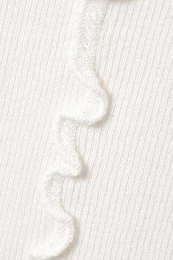 Свитер из рубчатой ткани с оборками на краю