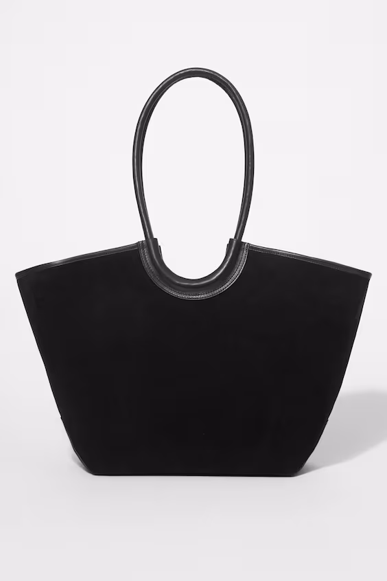 Сумка из замши с отделкой из кожи