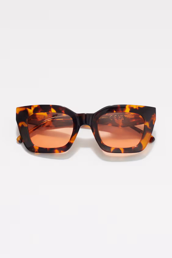 Очки солнцезащитные с прямоугольной оправой из ацетата