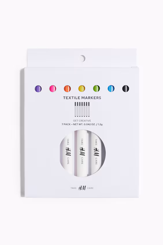 Набор из 7 маркеров для ткани