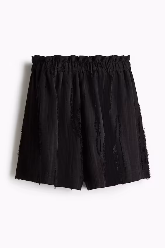 Шорты с высокой посадкой и бахромой