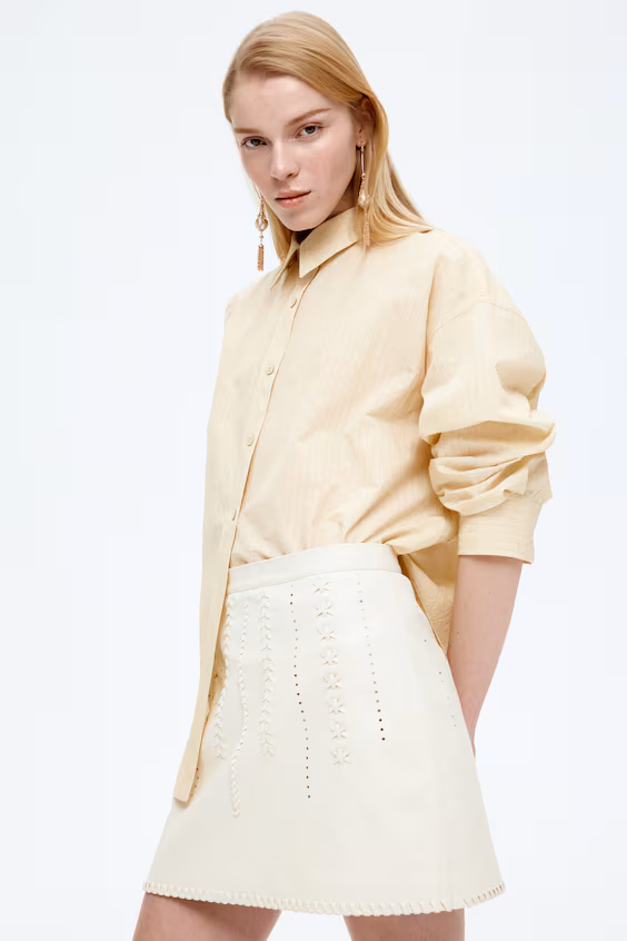 Мини-юбка из покрытой ткани