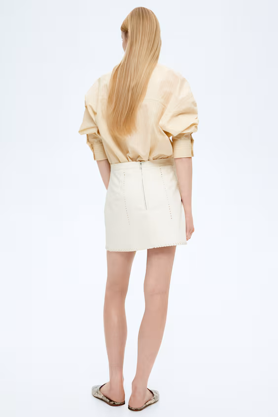 Мини-юбка из покрытой ткани