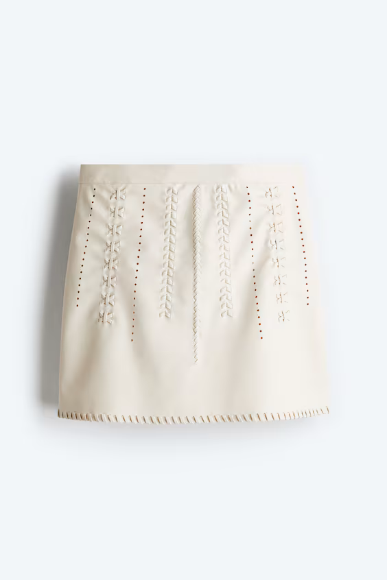 Мини-юбка из покрытой ткани