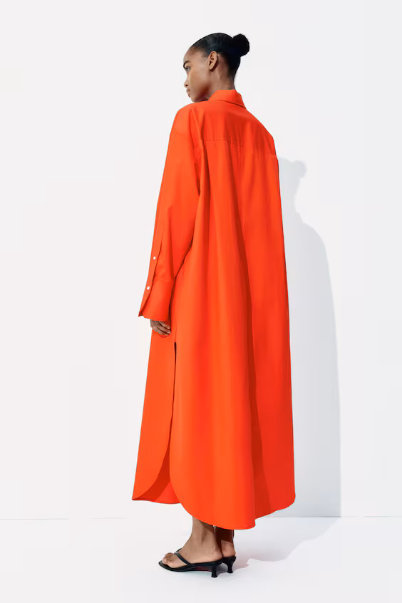 Рубашкообразное платье oversize из хлопка