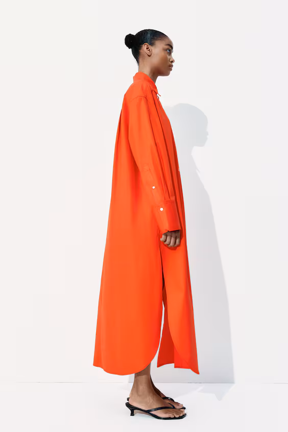 Рубашкообразное платье oversize из хлопка