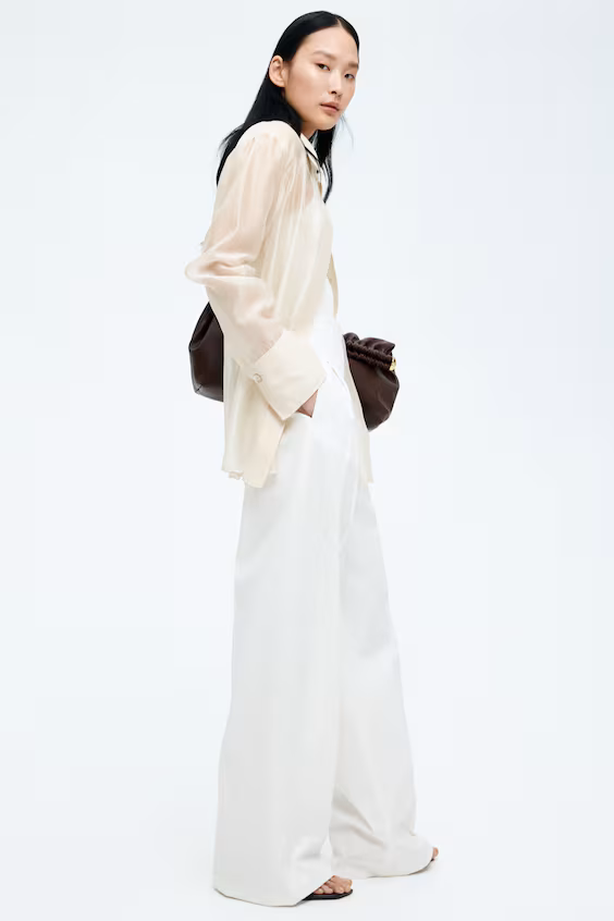 Брюки из хлопка с защипами