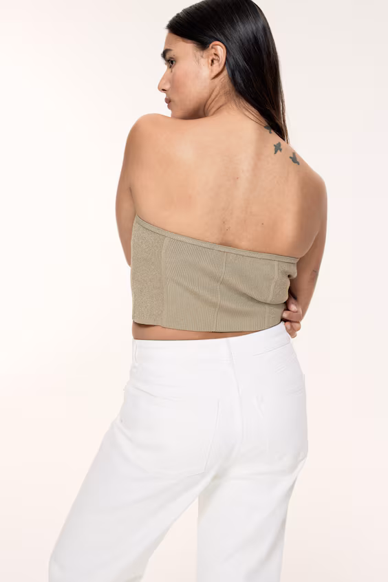 Топ трубчатый из рубчиковой ткани