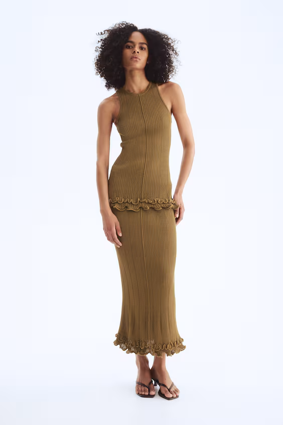 Топ без рукавов из рубчика