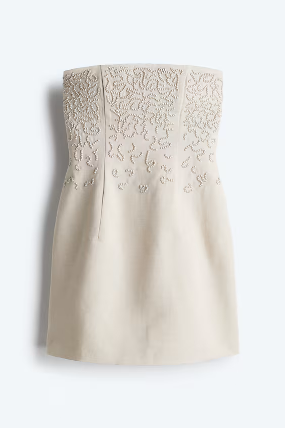 Платье на бретелях из смесового льна