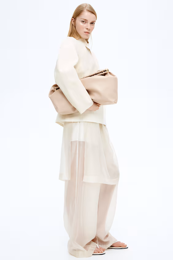 Блейзер из саржи без воротника