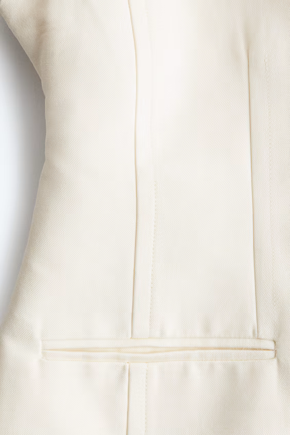 Блейзер из саржи без воротника