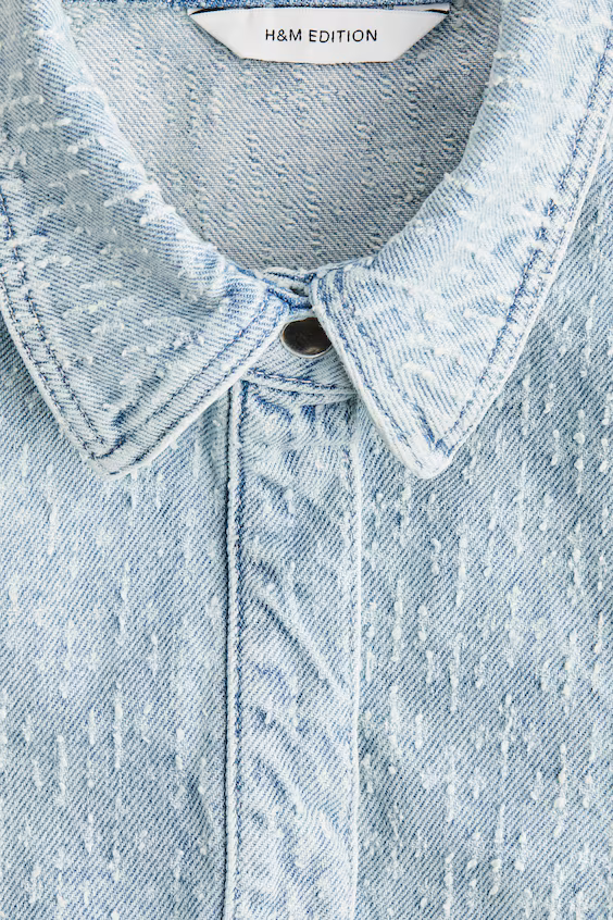 Рубашка из букле в виде джинсовой ткани