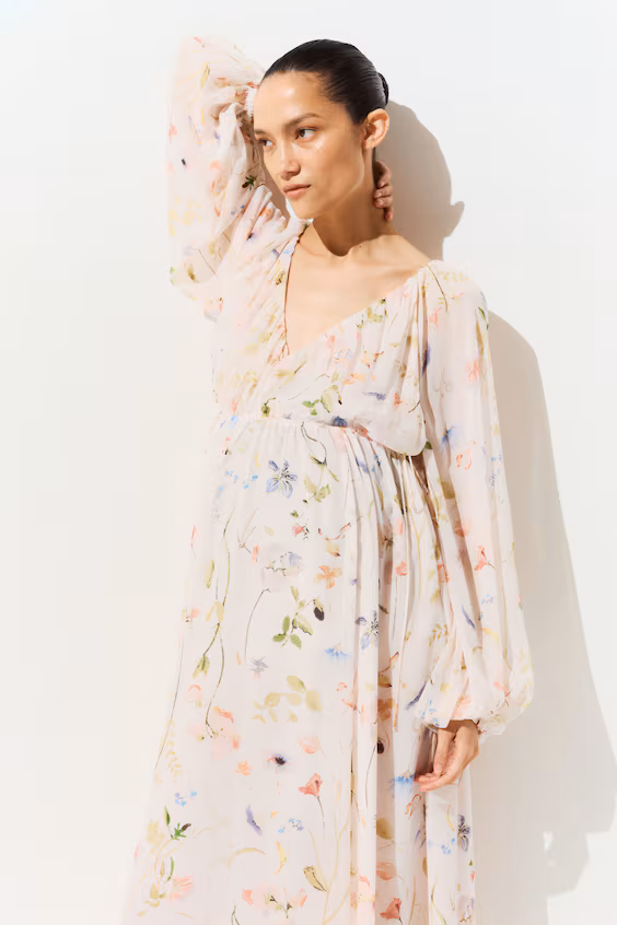 H&m платье maxi с рукавами-батэн