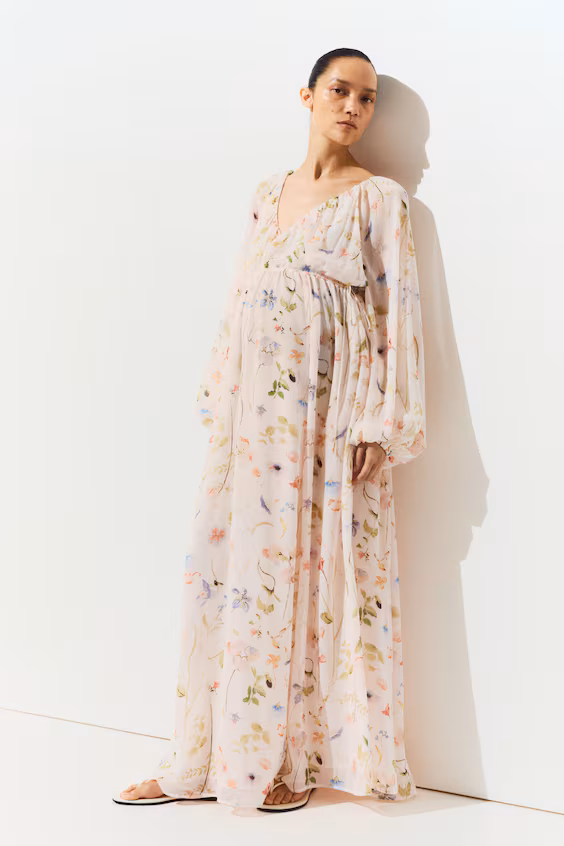 H&m платье maxi с рукавами-батэн