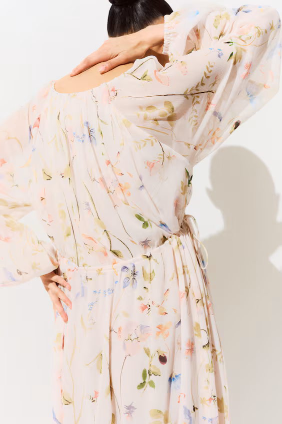 H&m платье maxi с рукавами-батэн