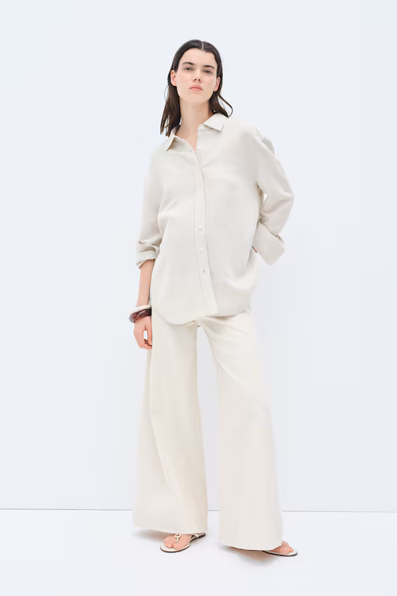 Mama рубашка before & after из смеси льна