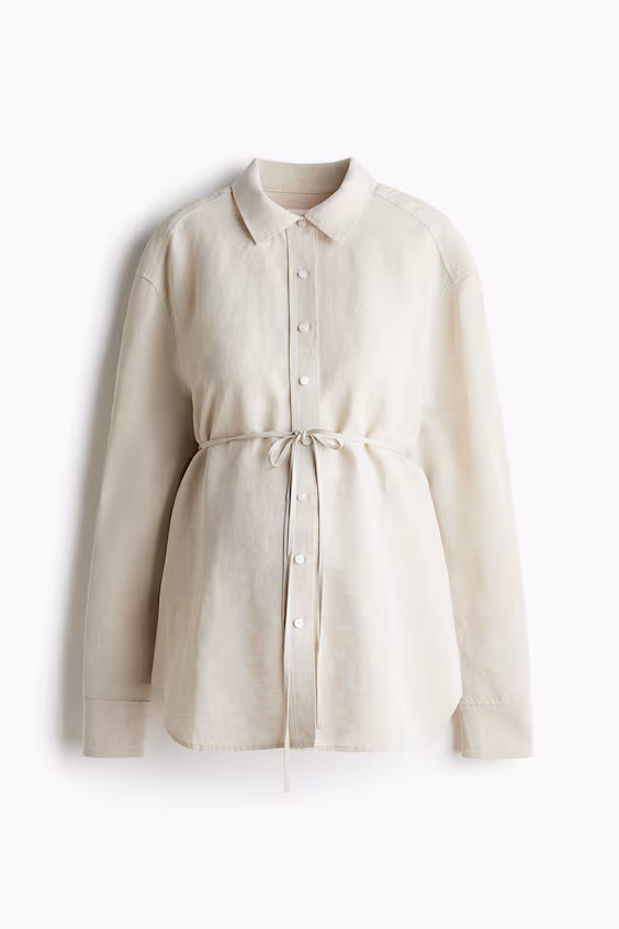 Mama рубашка before & after из смеси льна