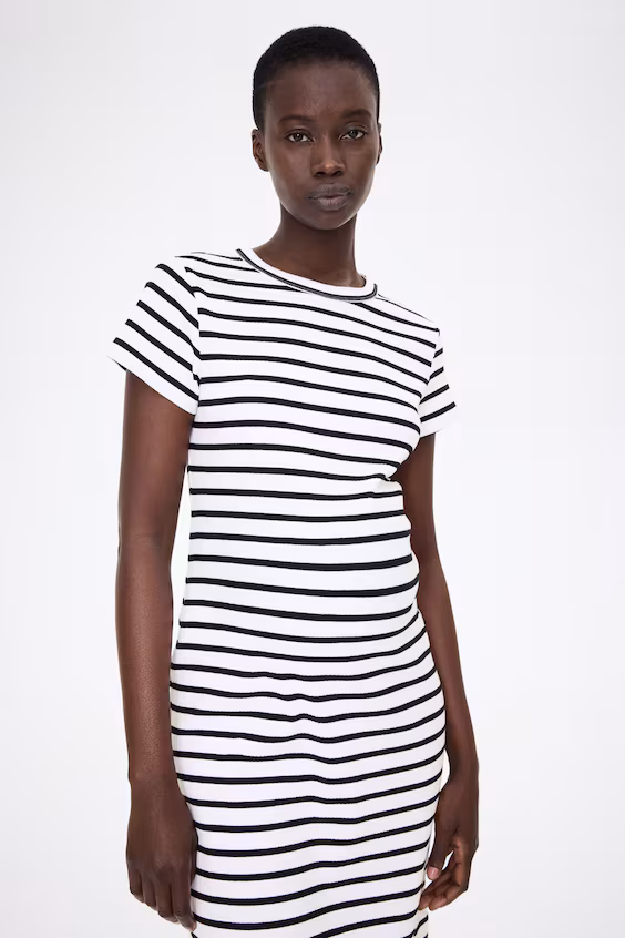 Mama vestido t-shirt в рубчик