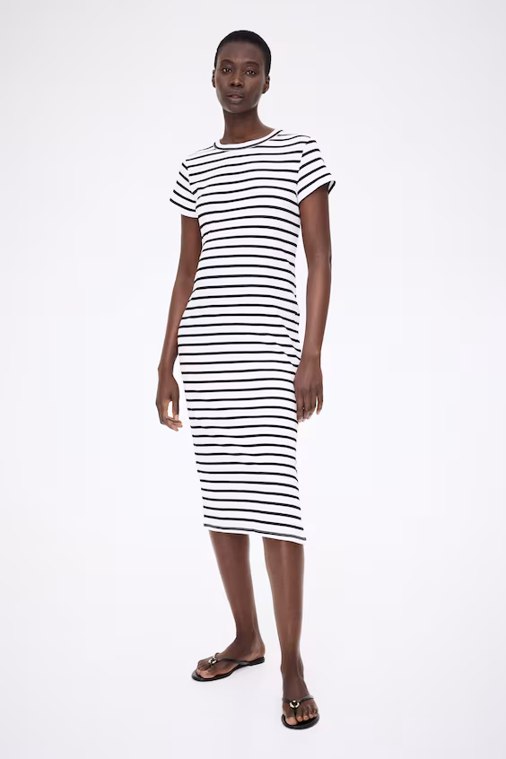 Mama vestido t-shirt в рубчик