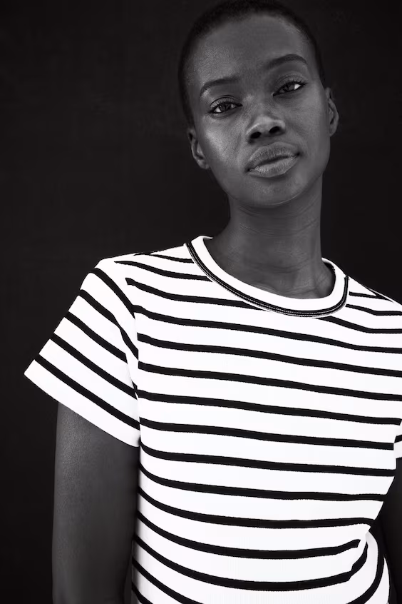 Mama vestido t-shirt в рубчик