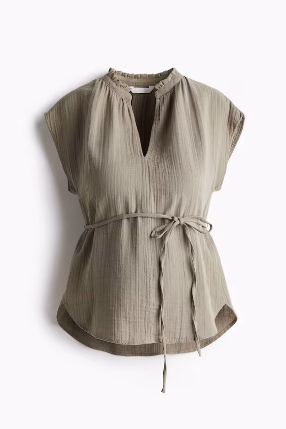 H&m блузка из муселина со съемным поясом