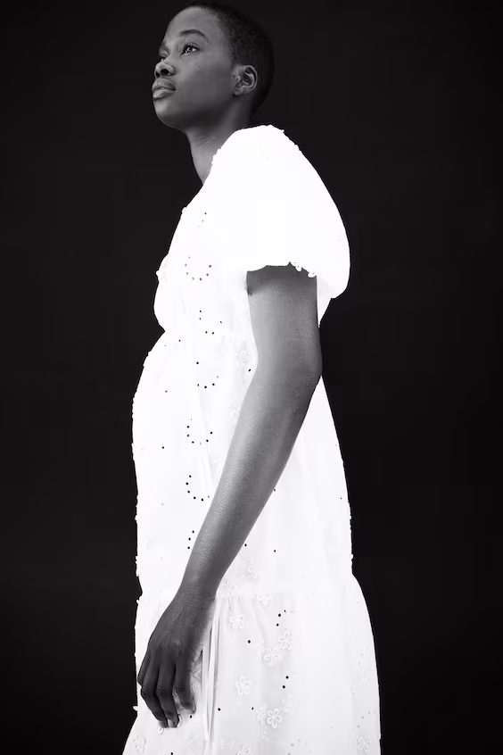 Платье mama с английской вышивкой