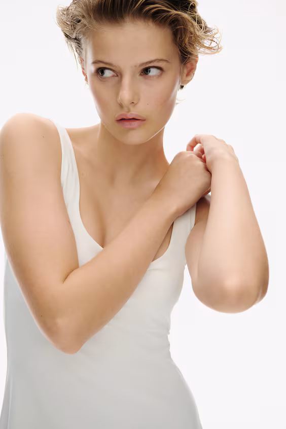 Платье без рукавов из микрофибры