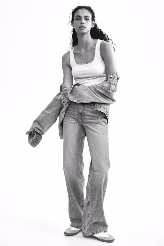 Топ без рукавов из джерси с отделкой пунктель