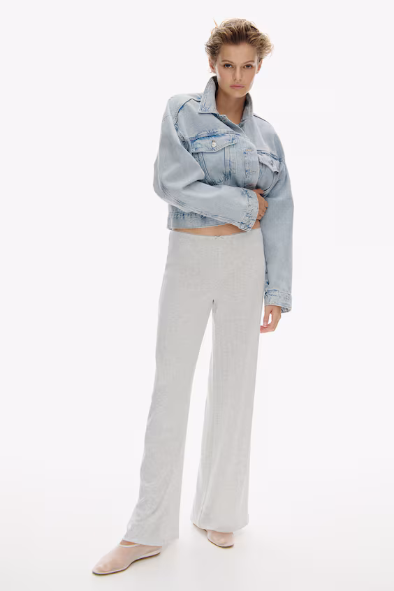 Брюки из джерси с вязаным узором