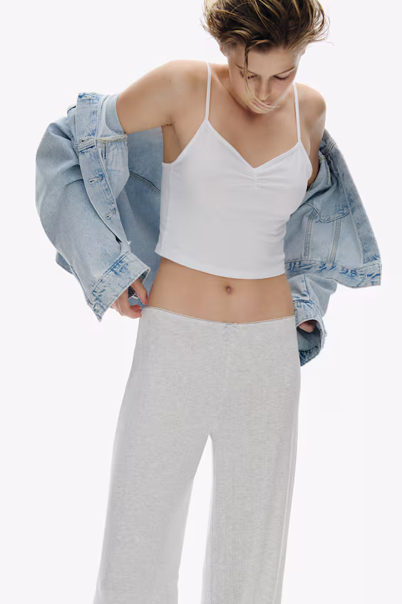 Брюки из джерси с вязаным узором