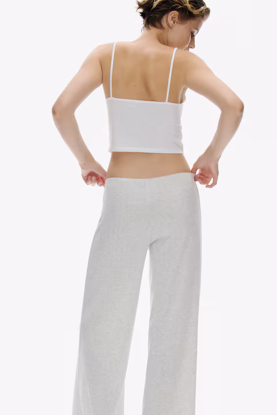 Брюки из джерси с вязаным узором