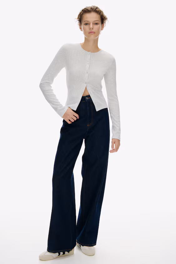 Кардиган из мягкого трикотажа с узором пуантель