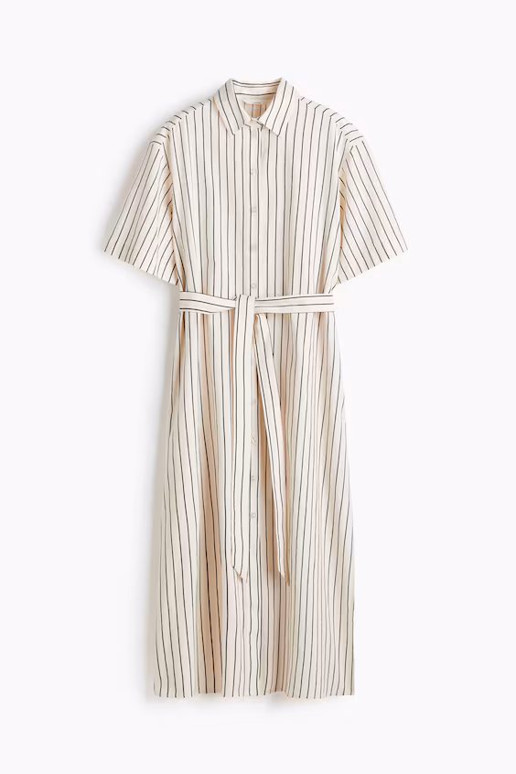 Платье-рубашка из смесового льна