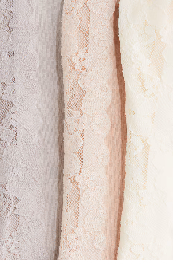 Набор из 3 пар носков с низким вырезом из кружева