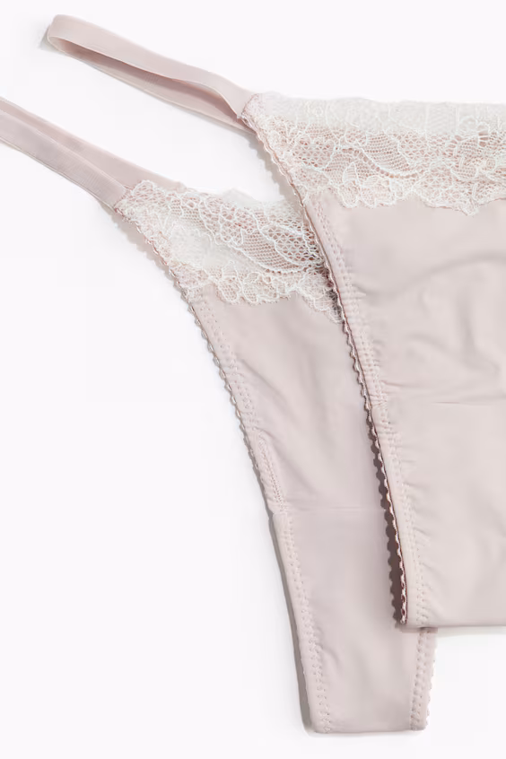Пакет из 2 трусиков-стрингов из микрофибры и кружева