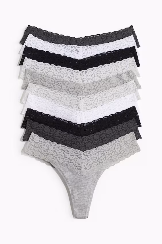 Пакет из 10 стрингов из кружева