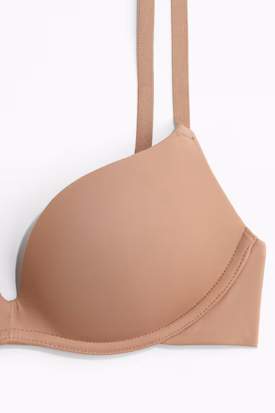 Синий бюстгальтер с push-up из микрофибры без каркасов