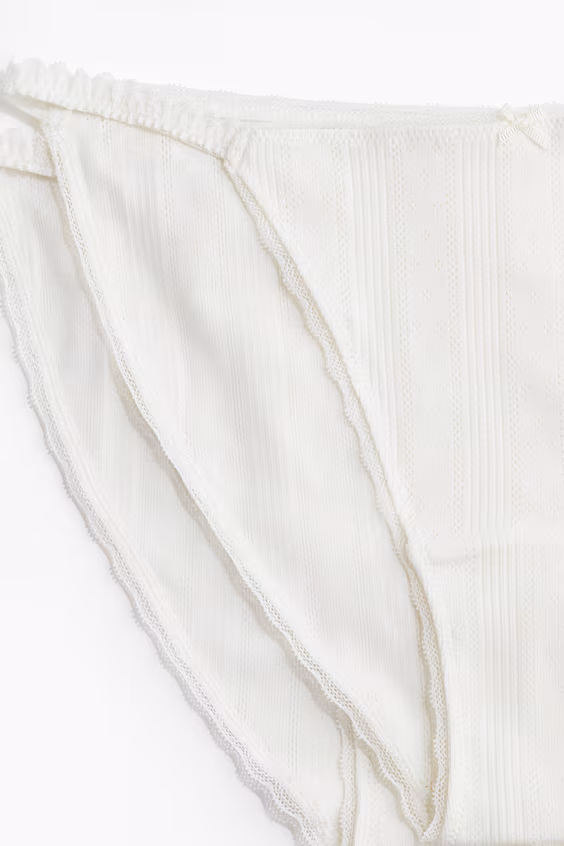 Трусики-танга из хлопка в рубчике, 2 штуки