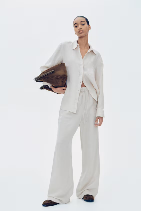 Брюки из смеси льна