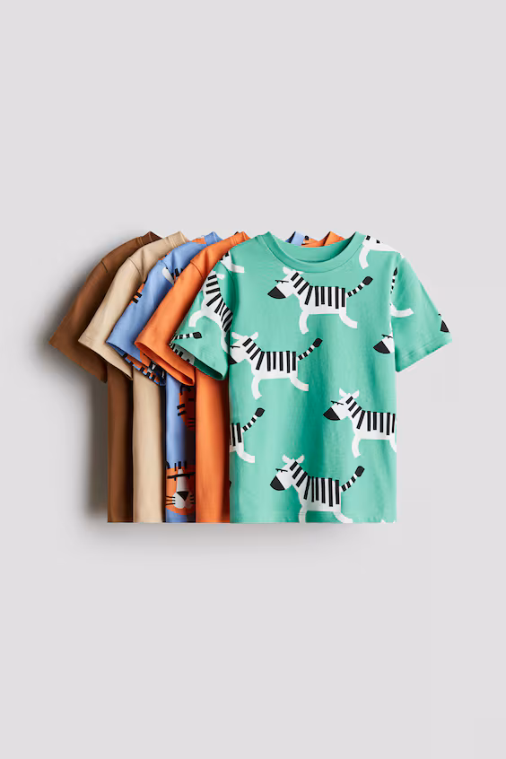 Набор из 5 футболок из джерси