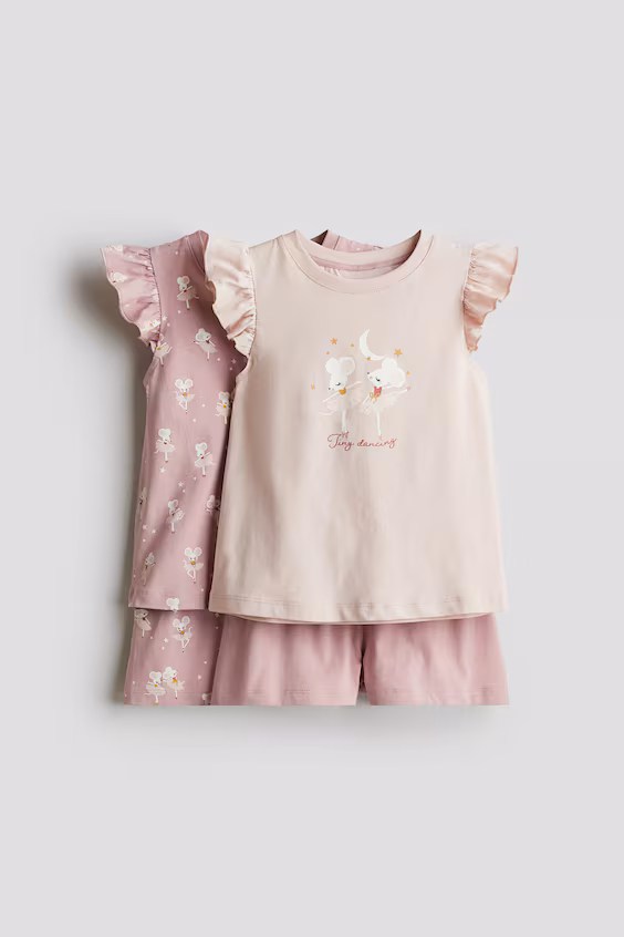 Набор из 2 пижам с оборками на рукавах