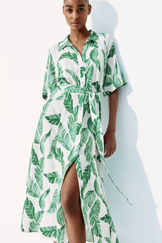 Платье-рубашка с завязкой