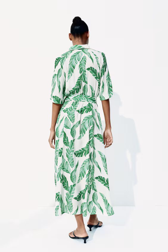 Платье-рубашка с завязкой