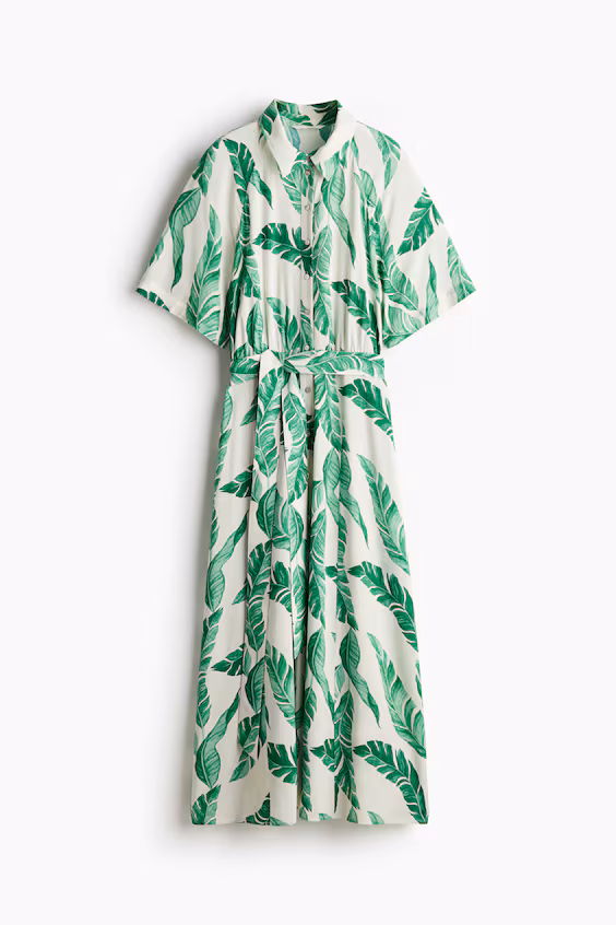 Платье-рубашка с завязкой