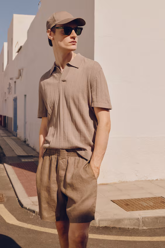 Поло из смесового льна regular fit