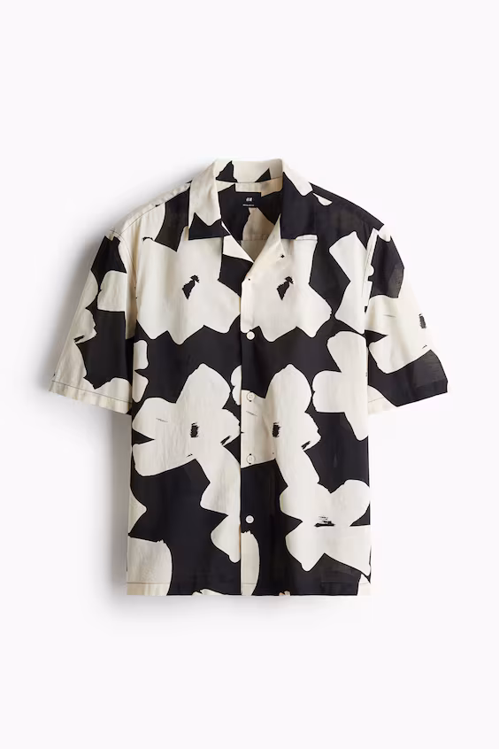 Рубашка курортного стиля из хлопка regular fit