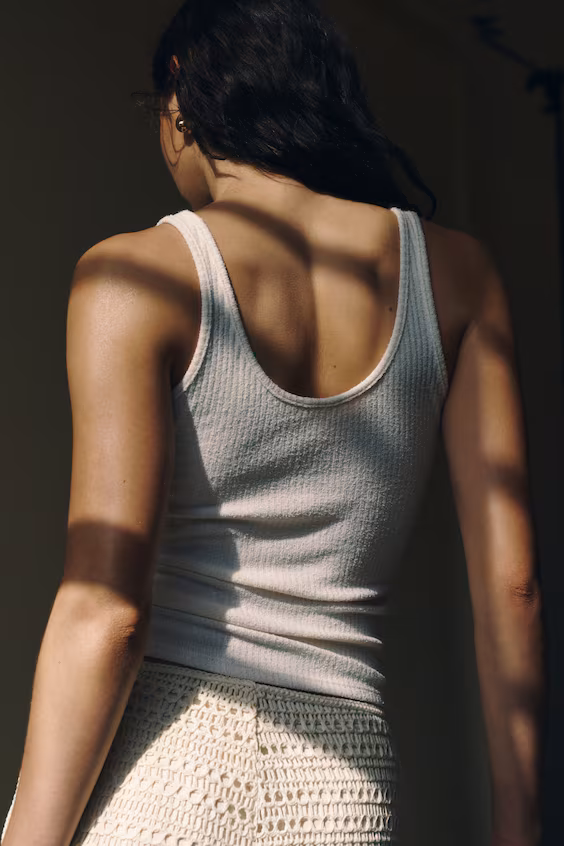 Топ без рукавов из рубчиковой ткани