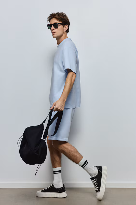 Шорты regular fit из хлопкового трикотажа