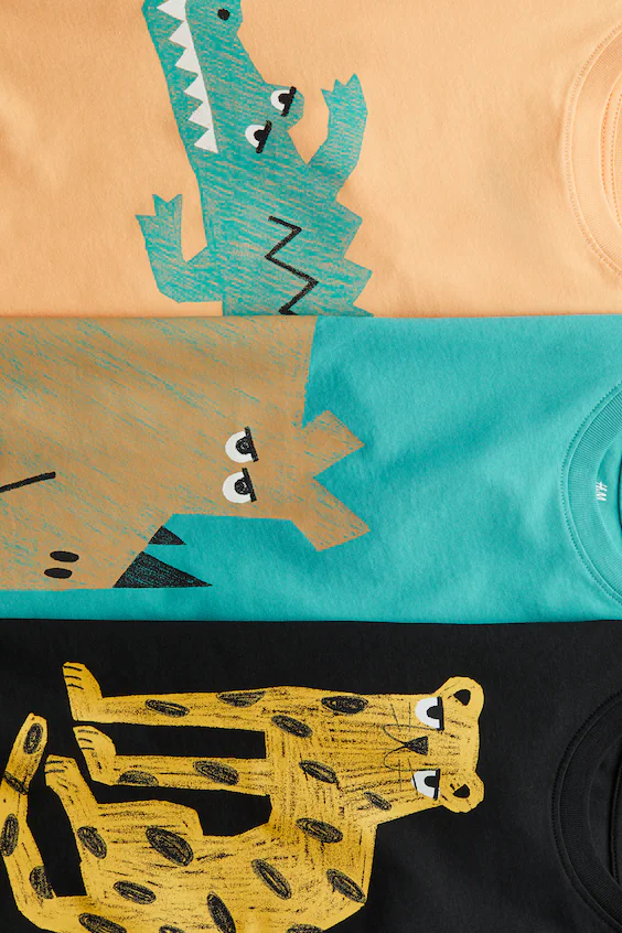 Набор из 3 футболок с принтом